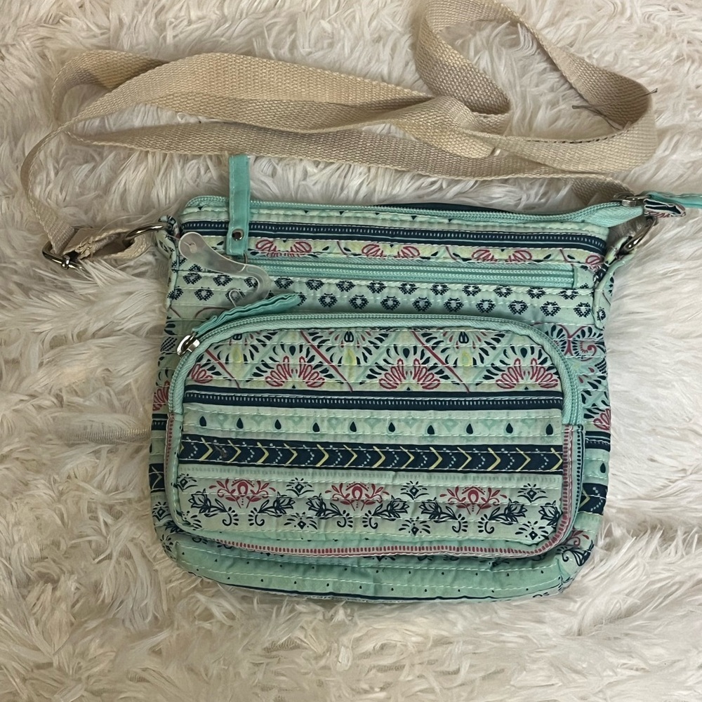 Patterned Crossbody Bag - Mint Green